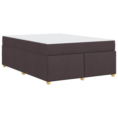 Bettgestell mit Matratze Dunkelbraun 160 x 200 cm Stoff
