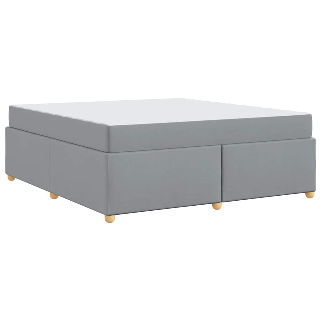 Bettgestell mit Matratze Hellgrau 180 x 200 cm Stoff