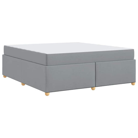 Bettgestell mit Matratze Hellgrau 180 x 200 cm Stoff