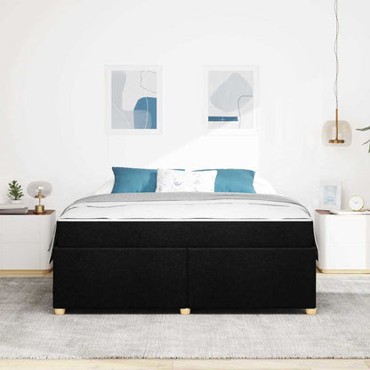 Bettgestell mit Matratze Schwarz 180 x 200 cm Stoff