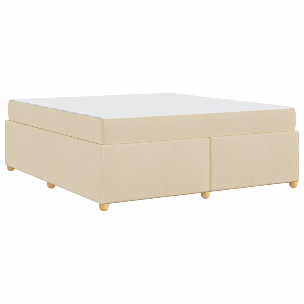 Bettgestell mit Matratze Creme 180 x 200 cm Stoff