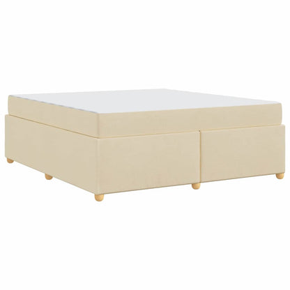 Bettgestell mit Matratze Creme 180 x 200 cm Stoff