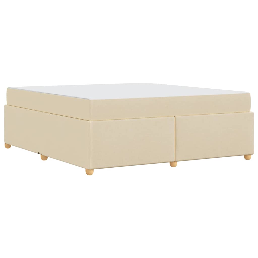 Bettgestell mit Matratze Creme 180 x 200 cm Stoff