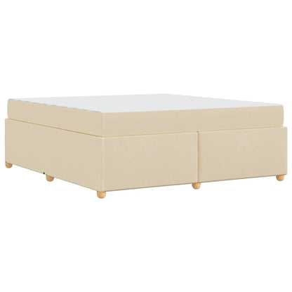 Bettgestell mit Matratze Creme 180 x 200 cm Stoff