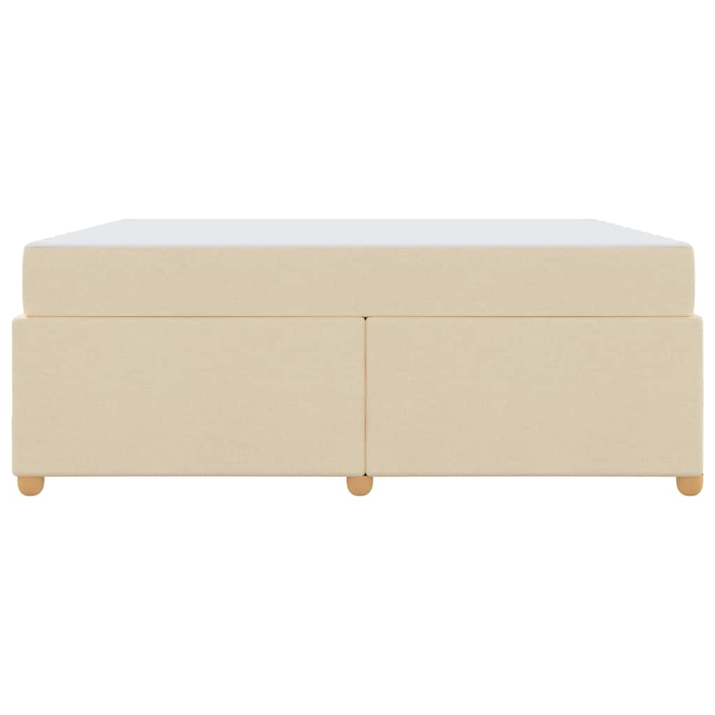 Bettgestell mit Matratze Creme 180 x 200 cm Stoff