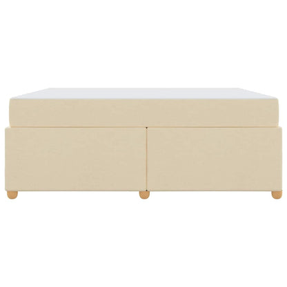 Bettgestell mit Matratze Creme 180 x 200 cm Stoff