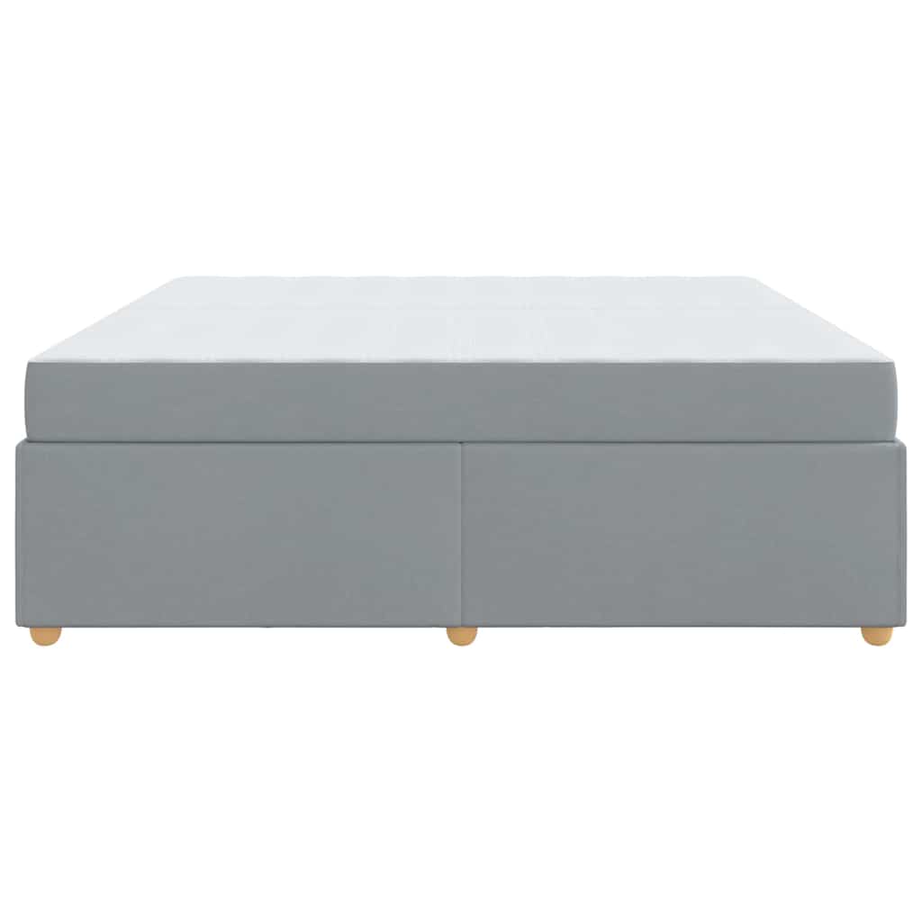 Bettrahmen mit Matratze Hellgrau 200 x 200 cm Stoff