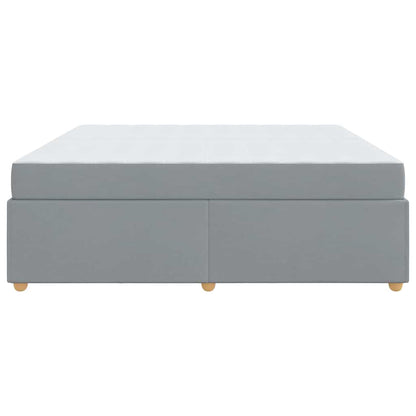 Bettrahmen mit Matratze Hellgrau 200 x 200 cm Stoff