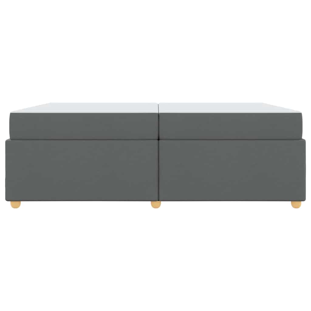 Bettrahmen mit Matratze Dunkelgrau 200 x 200 cm Stoff