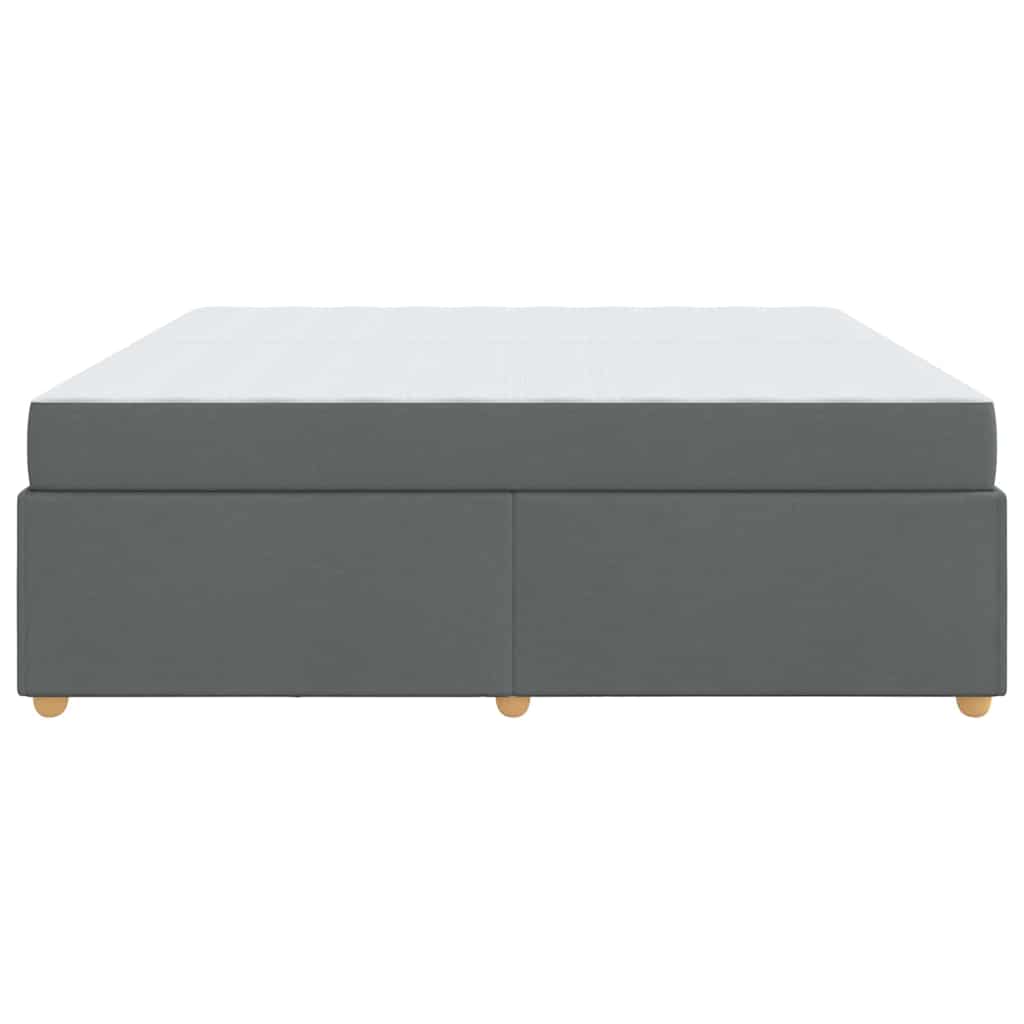 Bettrahmen mit Matratze Dunkelgrau 200 x 200 cm Stoff