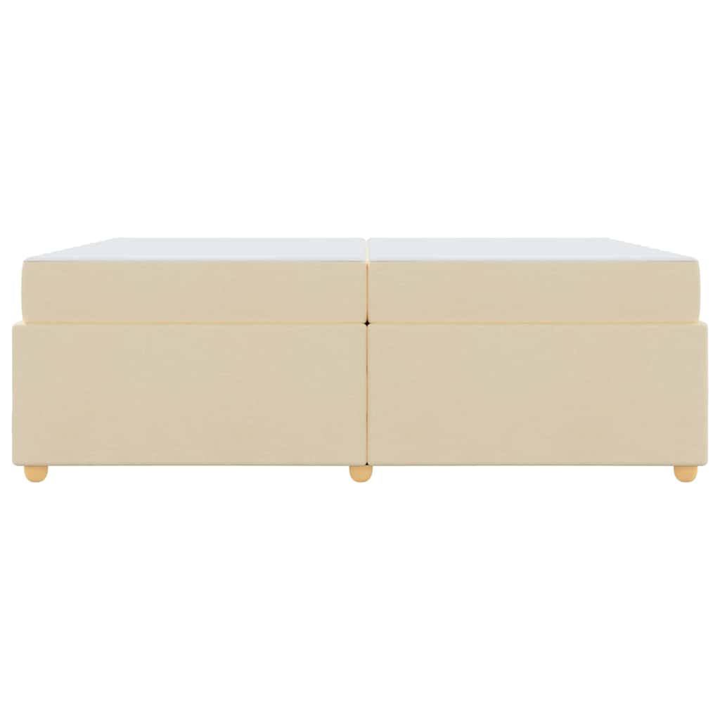 Bettgestell mit Matratze Creme 200 x 200 cm Stoff