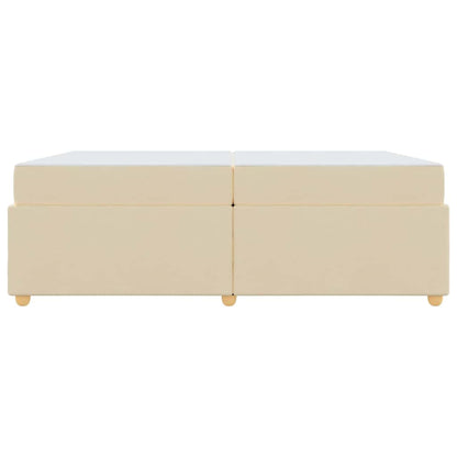 Bettgestell mit Matratze Creme 200 x 200 cm Stoff