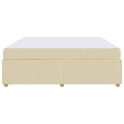 Bettgestell mit Matratze Creme 200 x 200 cm Stoff