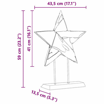 Weihnachtsstern Braun 45 x 5 x 60 cm Massivholz Teak