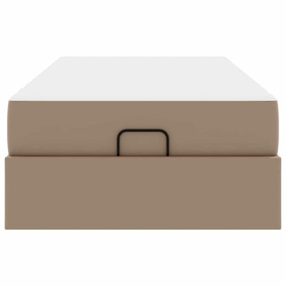 Bettgestell mit Matratze Cappuccino 90 x 190 cm Kunstleder