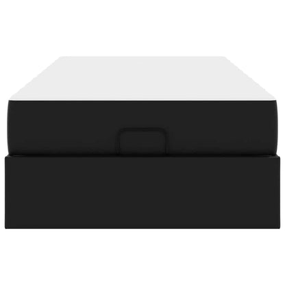 Bettgestell mit Matratze Schwarz 100 x 200 cm Kunstleder
