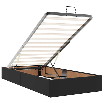 Bettgestell mit Matratze Schwarz 100 x 200 cm Kunstleder