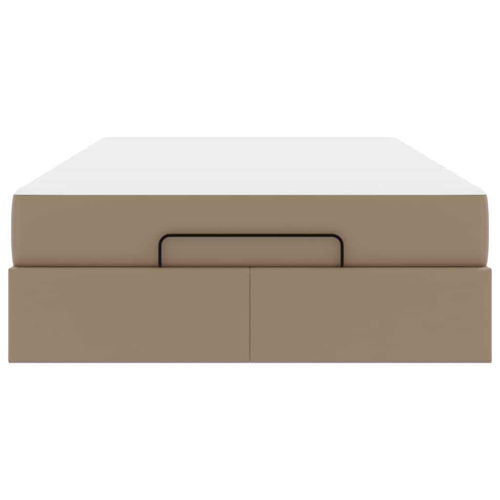 Bettgestell mit Matratze Cappuccino 120 x 190 cm Kunstleder