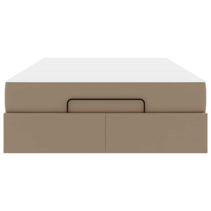 Bettgestell mit Matratze Cappuccino 120 x 190 cm Kunstleder