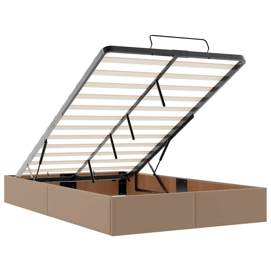 Bettgestell mit Matratze Cappuccino 120 x 190 cm Kunstleder
