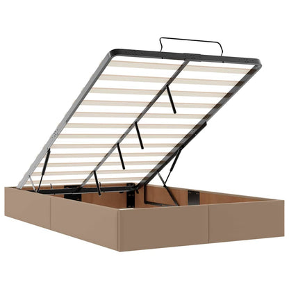 Bettgestell mit Matratze Cappuccino 120 x 190 cm Kunstleder