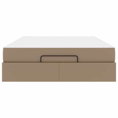 Bettgestell mit Matratze Cappuccino 140 x 200 cm Kunstleder