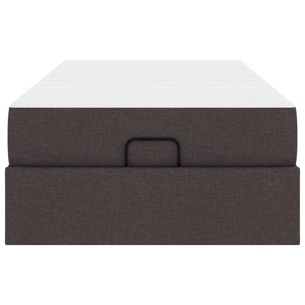 Bettgestell mit Matratze Dunkelbraun 80 x 200 cm Stoff
