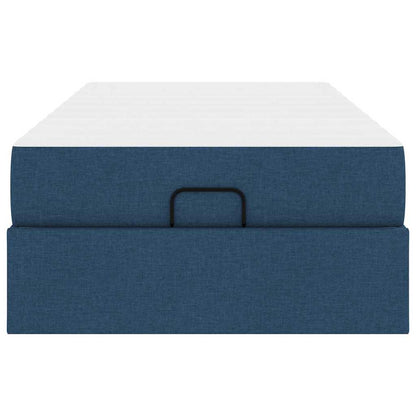 Bettgestell mit Matratze Blau 80 x 200 cm Stoff