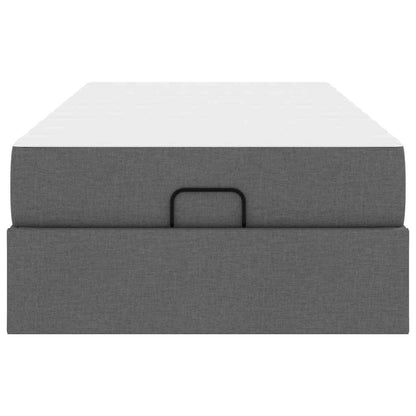 Bettgestell mit Matratze Dunkelgrau 90 x 190 cm Stoff