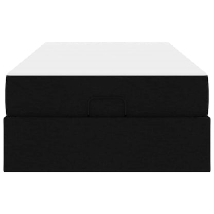 Bettgestell mit Matratze Schwarz 90 x 190 cm Stoff