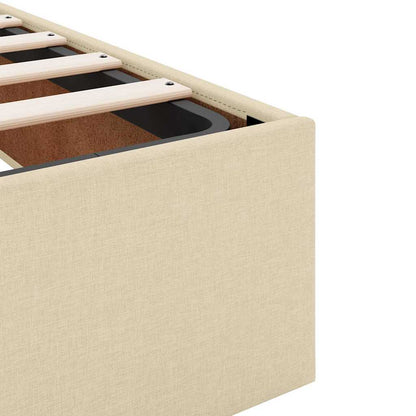 Bettgestell mit Matratze Creme 90 x 190 cm Stoff