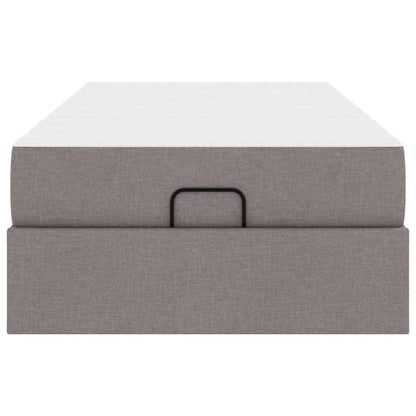 Bettgestell mit Matratze Taupe 90 x 200 cm Stoff