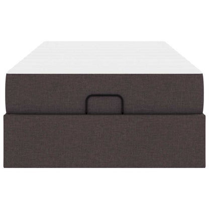 Bettgestell mit Matratze Dunkelbraun 100 x 200 cm Stoff