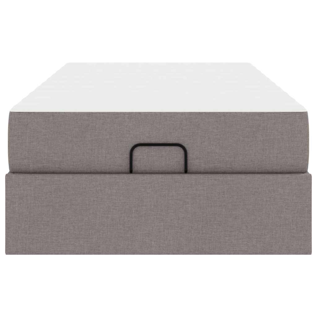 Bettgestell mit Matratze Taupe 100 x 200 cm Stoff