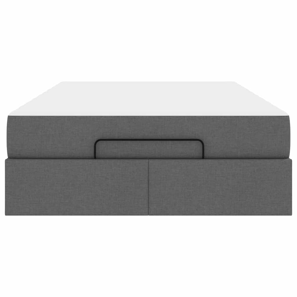 Bettgestell mit Matratze Dunkelgrau 120 x 190 cm Stoff
