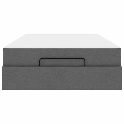 Bettgestell mit Matratze Dunkelgrau 120 x 190 cm Stoff
