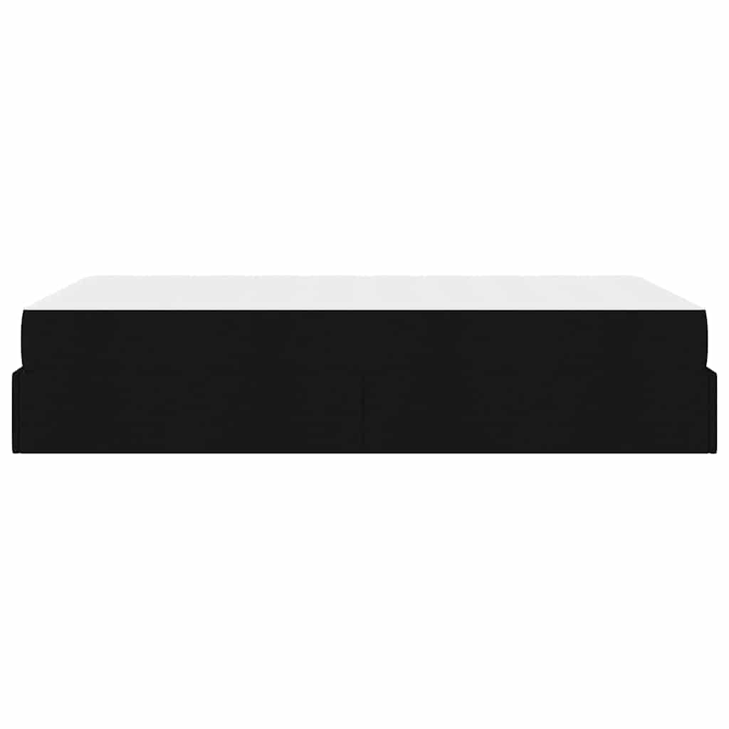 Bettgestell mit Matratze Schwarz 120 x 190 cm Stoff