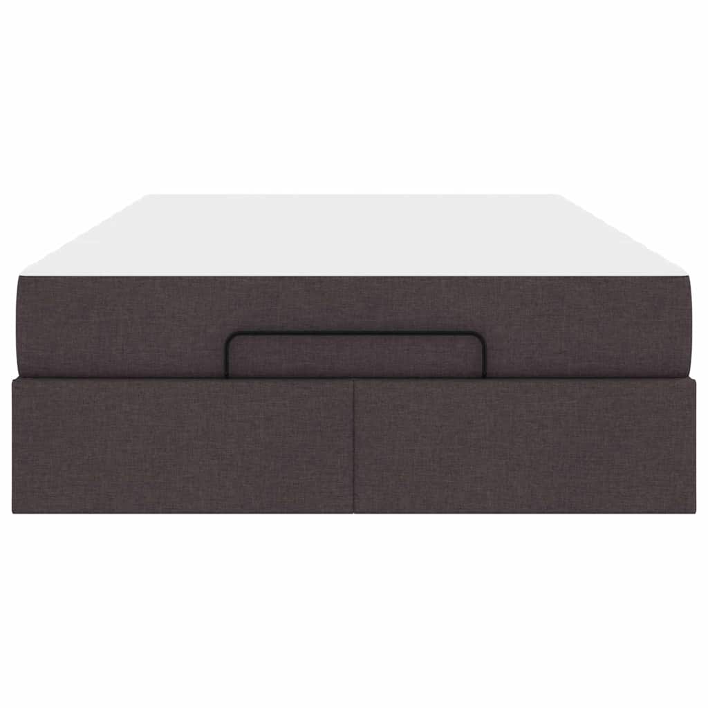 Bettgestell mit Matratze Dunkelbraun 120 x 190 cm Stoff