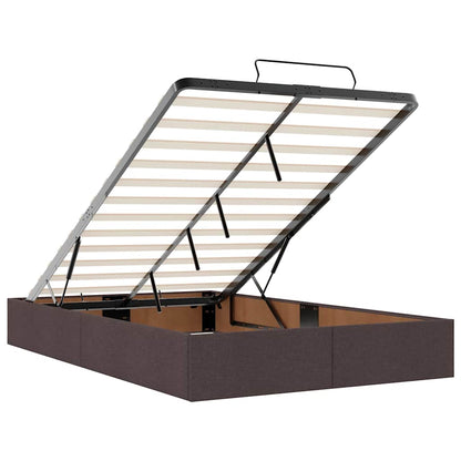 Bettgestell mit Matratze Dunkelbraun 120 x 190 cm Stoff