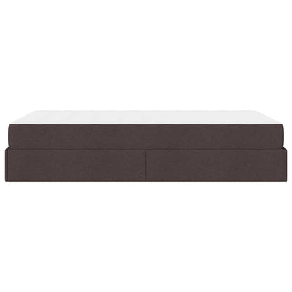 Bettgestell mit Matratze Dunkelbraun 120 x 190 cm Stoff