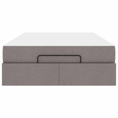 Bettgestell mit Matratze Taupe 120 x 190 cm Stoff