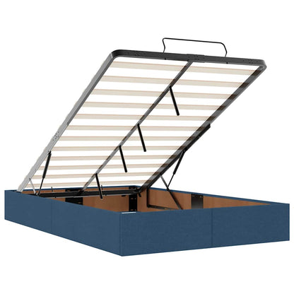 Bettgestell mit Matratze Blau 120 x 190 cm Stoff