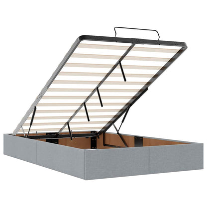 Bettgestell mit Matratze Hellgrau 120 x 200 cm Stoff