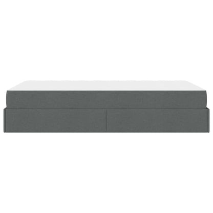 Bettgestell mit Matratze Dunkelgrau 120 x 200 cm Stoff