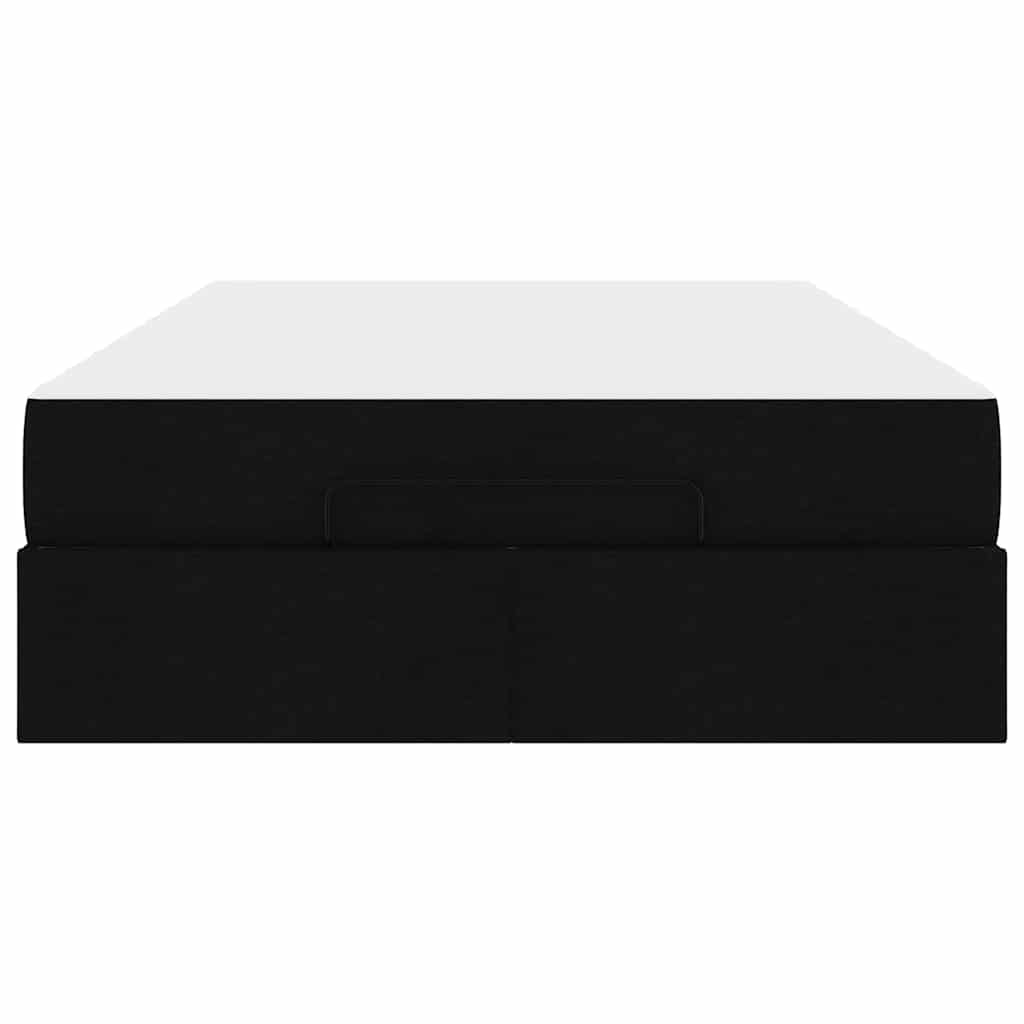 Bettgestell mit Matratze Schwarz 120 x 200 cm Stoff