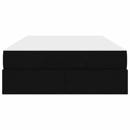 Bettgestell mit Matratze Schwarz 120 x 200 cm Stoff