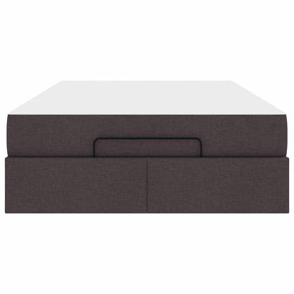 Bettgestell mit Matratze Dunkelbraun 120 x 200 cm Stoff