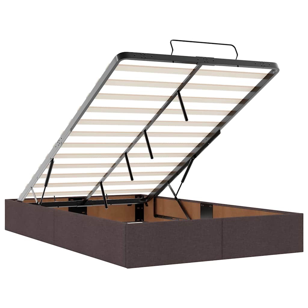Bettgestell mit Matratze Dunkelbraun 120 x 200 cm Stoff