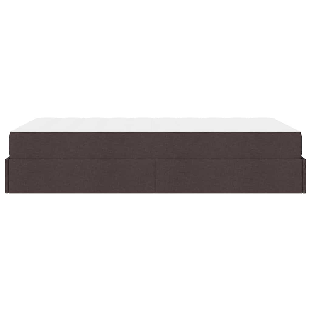 Bettgestell mit Matratze Dunkelbraun 120 x 200 cm Stoff