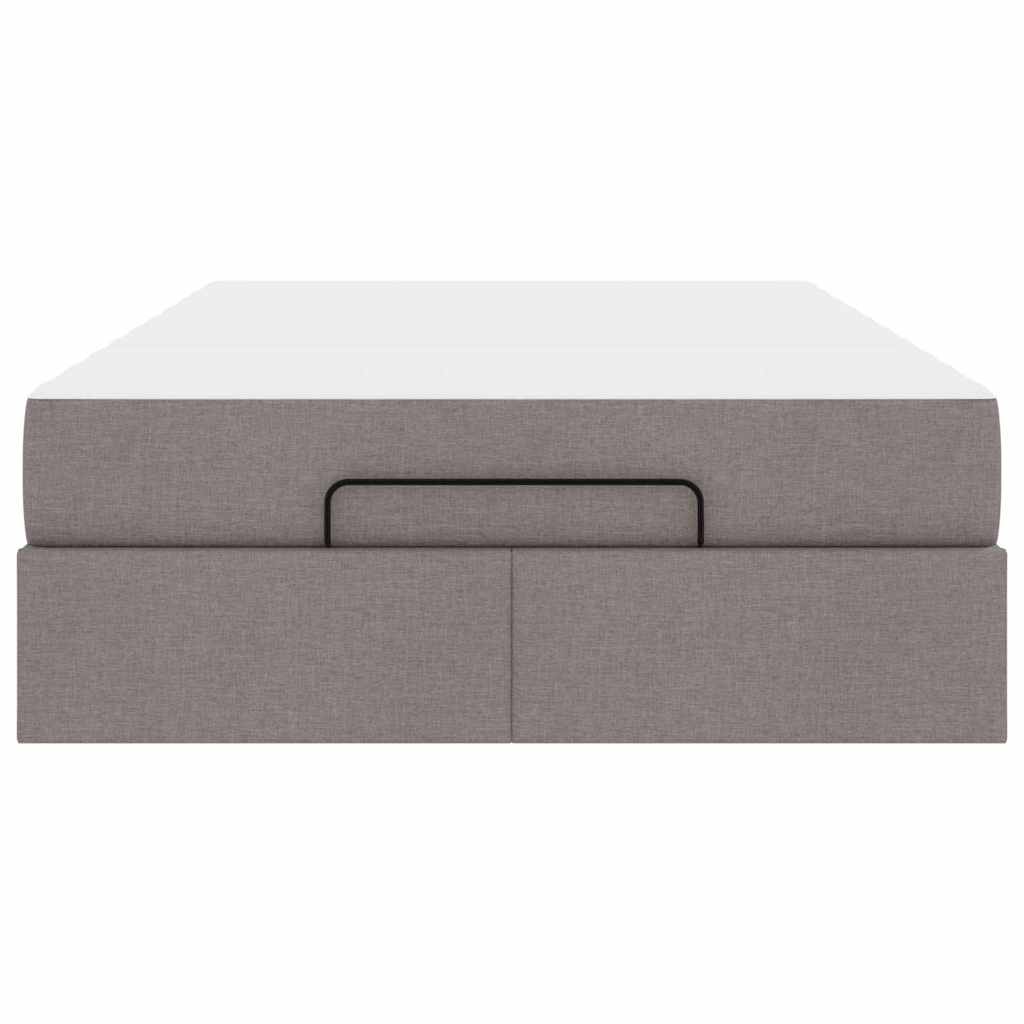 Bettgestell mit Matratze Taupe 120 x 200 cm Stoff